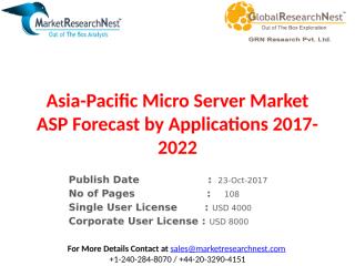 Asia-Pacific Micro Server Market ASP Forecast by Applications 2017-2022.pptx