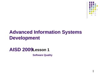 AISD Lesson 1 Software Quality  .ppt