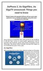 JioPhone 2 Jio GigaFibre Jio GigaTV announced  Things you need to know.pdf